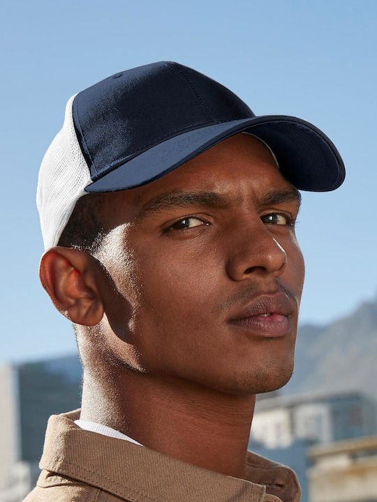 Șapcă Urbanwear Trucker Cu Reglare A Mărimii Snapback B646 Beechfield Albastru Marin Alb