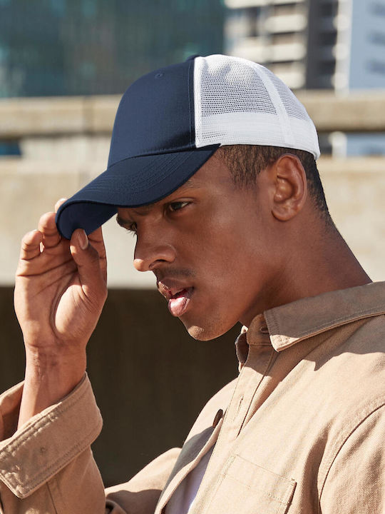 Șapcă Urbanwear Trucker Cu Reglare A Mărimii Snapback B646 Beechfield Albastru Marin Alb