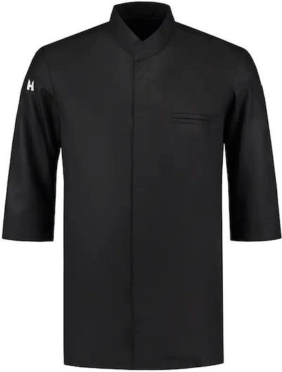 Le Nouveau Chef Bluse Koch Schwarz mit 3/4-Ärmeln Fabian