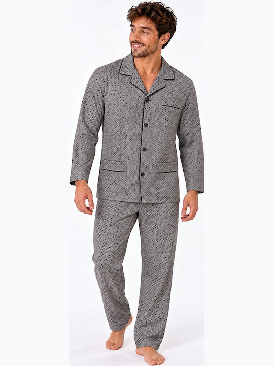 Comfort Χειμερινή Ανδρική Πιτζάμα Γκρι Comfort Χειμερινή Ανδρική Πιτζάμα Γκρι