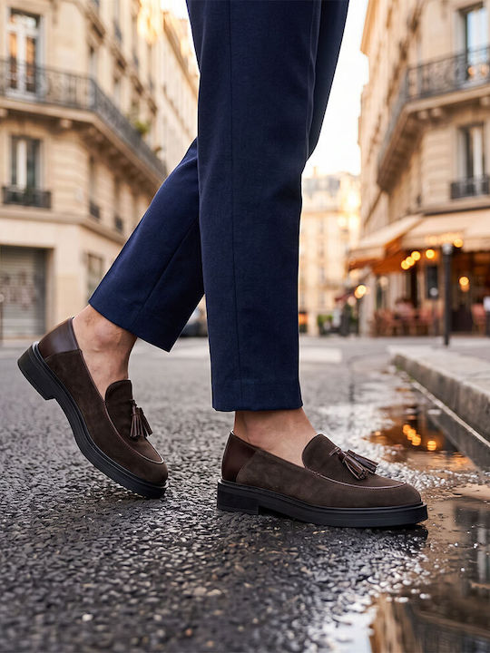 Leather Women's Moccasins In Brown Colour