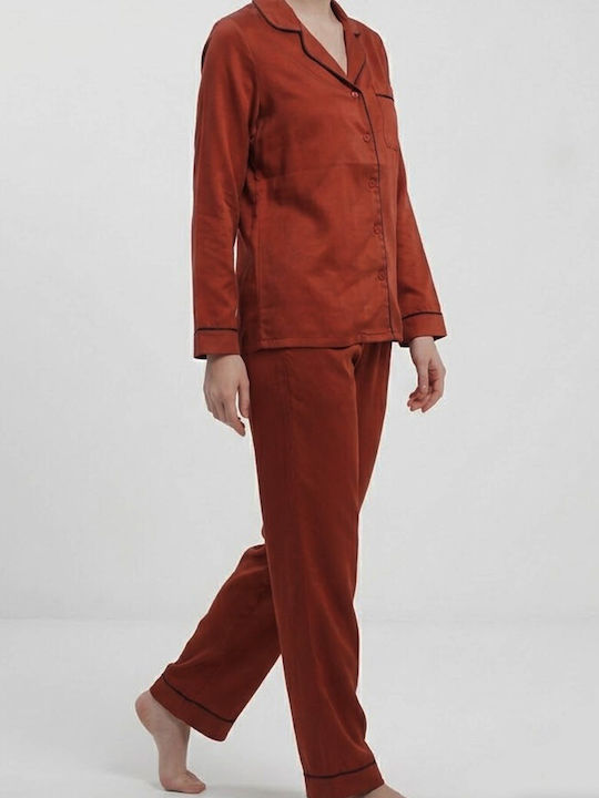 Lovelx Homewear Winter Women's Burgundy Pyjama Set