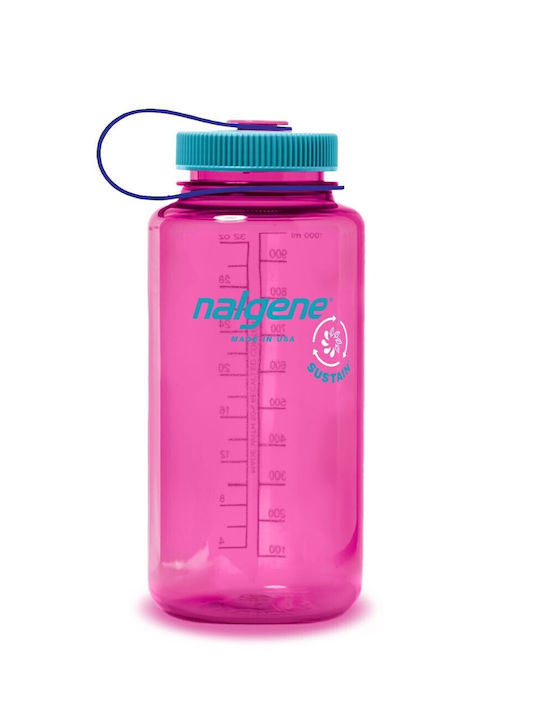 Nalgene Wide Mouth Sustain Plastic Water Bottle 1000ml Blue
