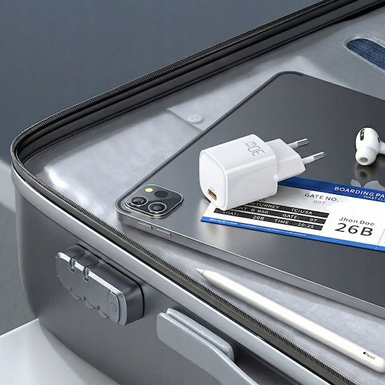 Mcdodo Handyladegerät mit USB-C Ausgangsanschlüsse und Kabel USB-C - USB-C 30W Weiß (CH-0083)