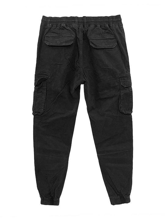 Herrenhosen Cargo Elastisch Schwarz