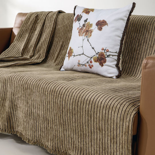 Kentia Remy Sofa Throw for 2 Seater Sofa Chenille 180x250cm Beige
