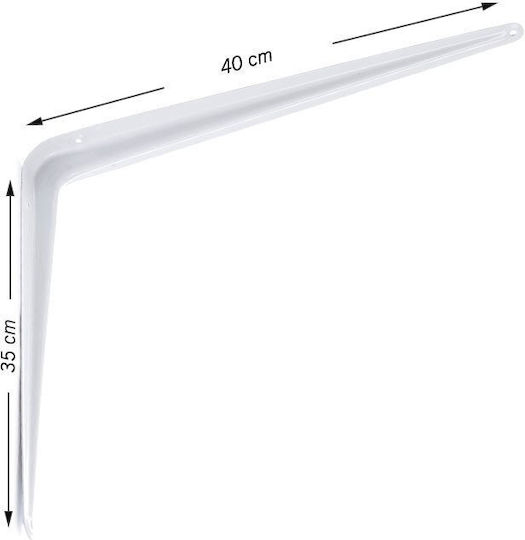 Dymo Metal Shelf Bracket in White Colour 350x400mm