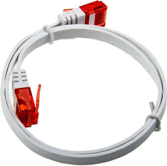 InLine Flache U/UTP Kat.6 Ethernet-Netzwerkkabel 0.5m Weiß 1Stück