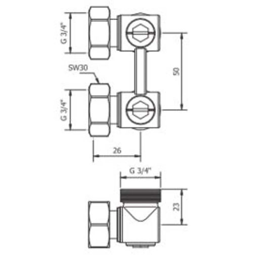 Basic Home Corner Radiator Switch Outer Loop ½ for Radiator Body
