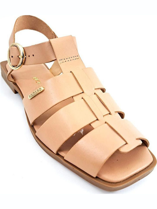 Leather Women's Flat Sandals Pink
