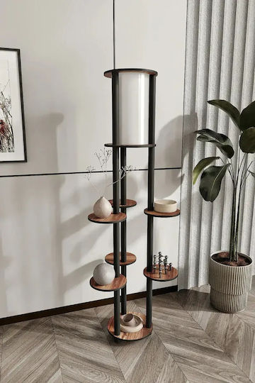 SteweHome Φωτιστικό Δαπέδου Υ140xΜ50εκ. με Ντουί για Λαμπτήρα E27 Μαύρο