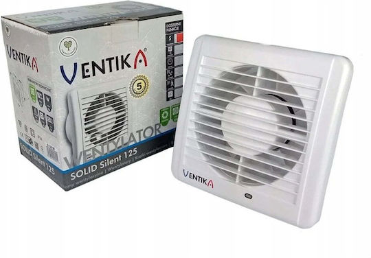 Ventika Επιτοίχιος Εξαεριστήρας Μπάνιου 100mm Λευκός
