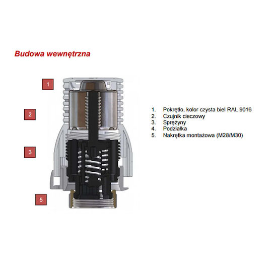 Comap Cap Termostatic Manual Pentru Calorifer 1 Bucată