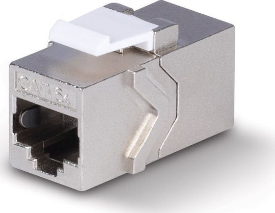 Lindy Μονή Πρίζα Δικτύου RJ45 Τύπου Cat6a σε Ασημί Χρώμα