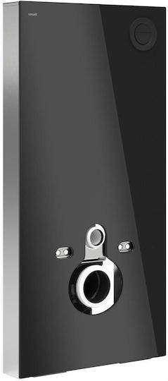 Cersanit Wall Mounted Plastic Toilet Flush Rectangular Low Pressure Black