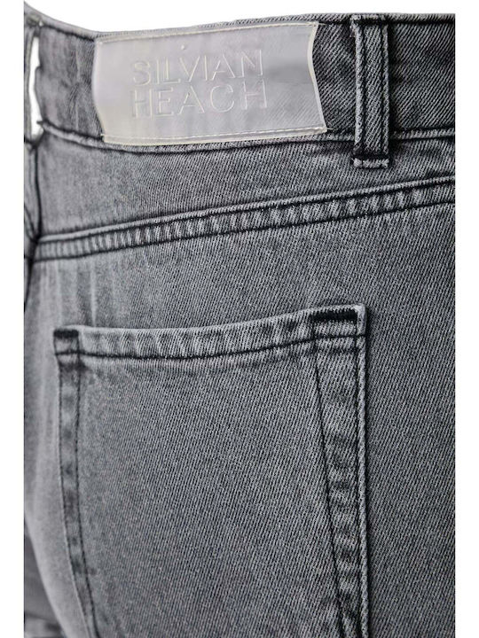 Pantaloni Jeans Pentru Femei High Rise Fit Regular Gri