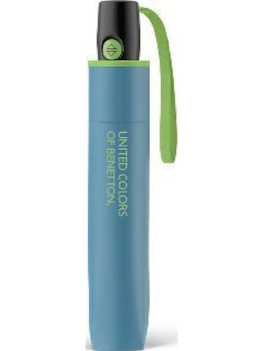 Benetton Umbrelă de ploaie automată compactă albastru deschis Benetton Umbrelă de ploaie automată compactă albastru deschis