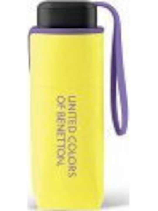 Benetton Umbrelă de ploaie compactă galbenă Benetton Umbrelă de ploaie compactă galbenă