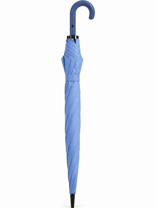 Windproof Automatic  Umbrella with Walking Stick Light Blue