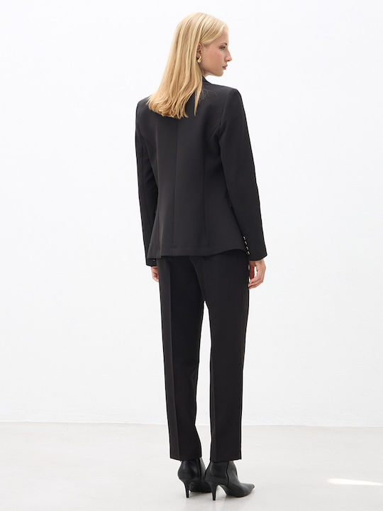 Passager Women's Crepe Waisted Blazer Black Passager Women's Crepe Waisted Blazer Black