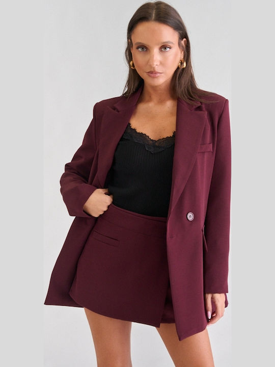 Decoro Sacou Dama Cu Două Rânduri De Nasturi Burgundia