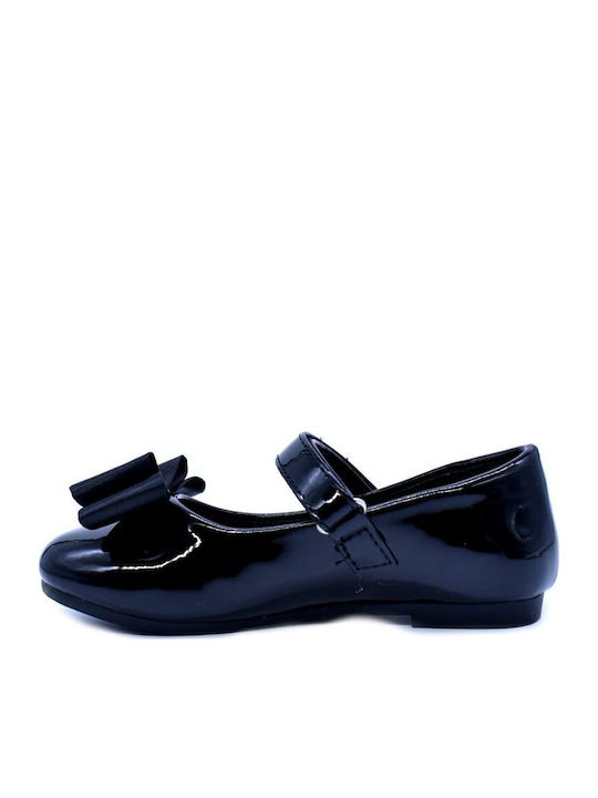 Kids Ballerinas with Hook & Loop Closure Black