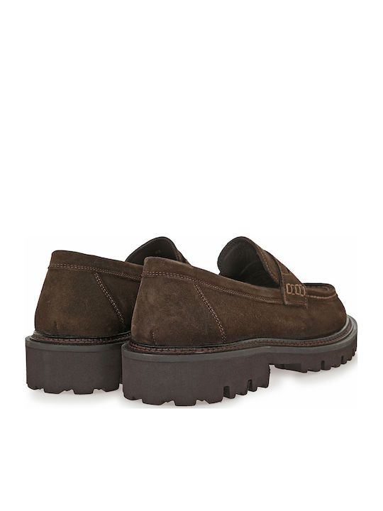 Suede Men's Loafers in Brown Colour
