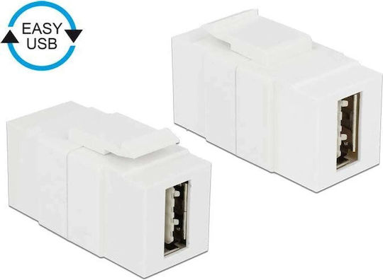 DeLock Usb Μετατροπέας male σε female Λευκό