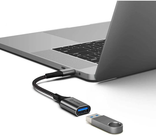 Alogic ULCAA-SGR Конвертор USB-C Мъжки към USB-A Женски Сив