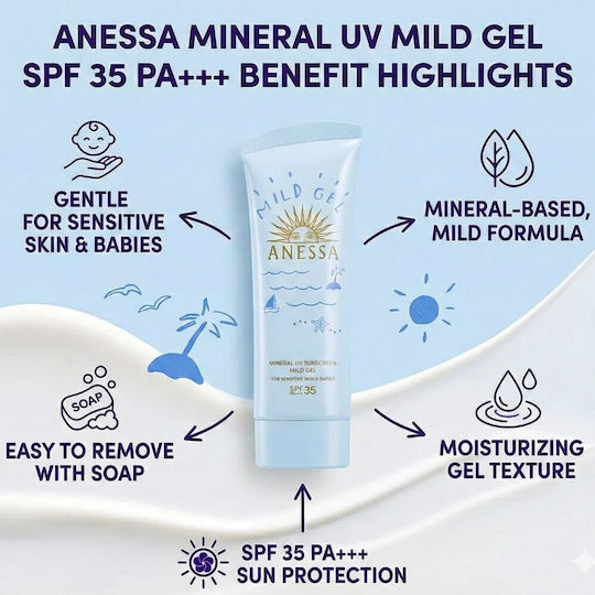 Shiseido SPF35 Wasserdichtes Kleinkind Sonnenschutzmittel Gel