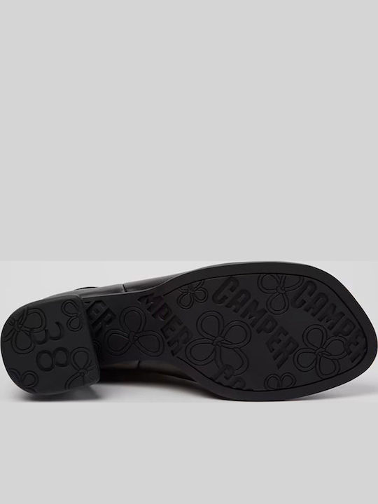 Ghete Chelsea Dama de Piele cu Toc Mediu Negre