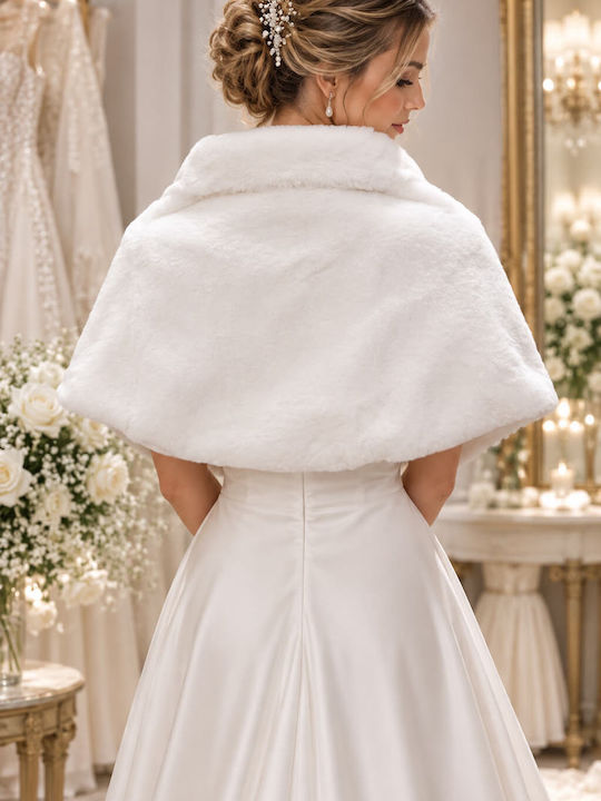 Κοντή Γυναικεία Γούνα Σπαστό Λευκό