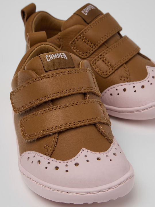 Παιδικά Sneakers με Σκρατς Καφέ