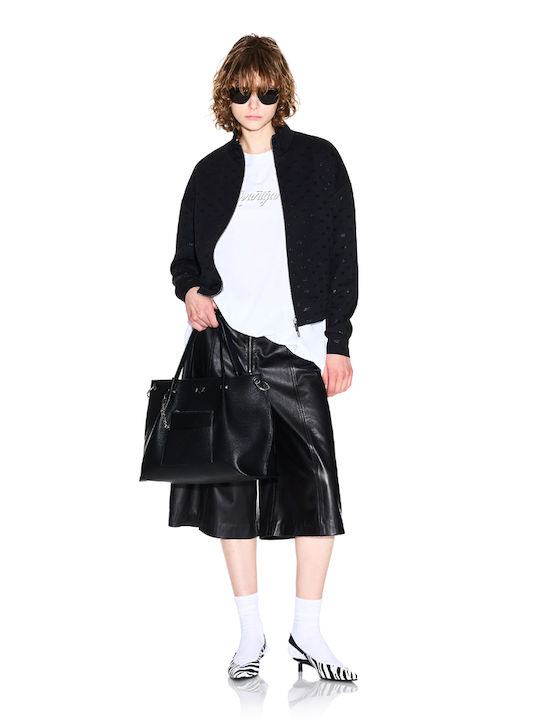 Damen-Shorts Leder Schwarz