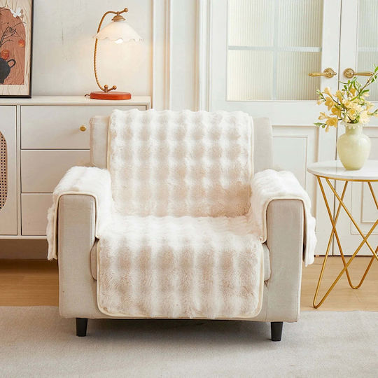 4living Protective Armchair Cover 190x165cm In Beige Color