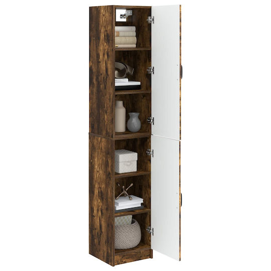 vidaXL vidaXL Wall Hung Bathroom Column Cabinet W33xD34.5xH87cm Brown