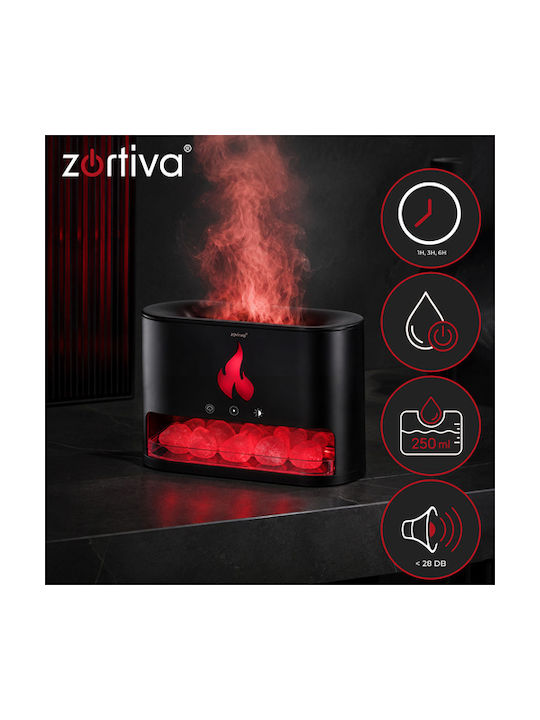 Zortiva Led Συσκευή Αρωματοθεραπείας Υπερήχων με Χρονοδιακόπτη Μαύρη 250ml 19428