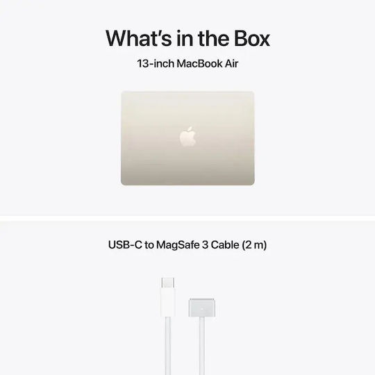 Apple MacBook Air 13.6 Zoll IPS Retina Display (M5-10-Kern/16GB/512GB SSD/8-Kern GPU) Starlight (Englisch (US) Tastatursprache)