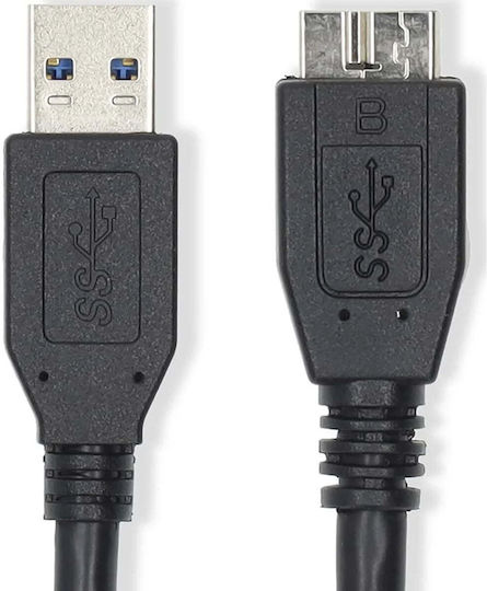 Nedis USB 2.0 Kabel USB-A-Stecker - Micro-USB-B-Stecker Schwarz 1m CCGL61500BK10