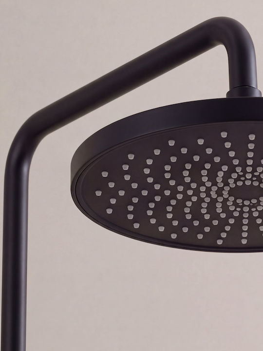 Naron Duschsäule mit Wannenbatterie Schwarze