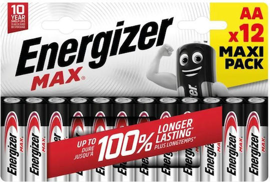 Energizer Max Αλκαλικές Μπαταρίες AA 1.5V 12τμχ