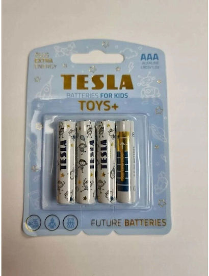 Tesla Batteries Toys+ Blue Baterii Alcaline AAA 1.5V 4buc