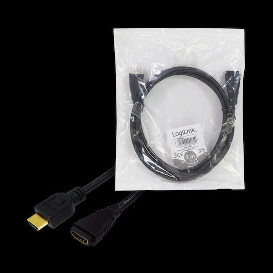 LogiLink HDMI 1.4 High Speed 1080p 120Hz Cable HDMI Male - HDMI Female 2m Black
