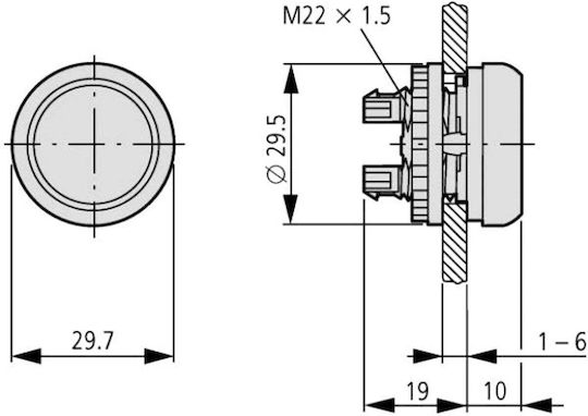 M22-drl-w Beleuchteter Druckknopf Ohne Selbstrücklauf