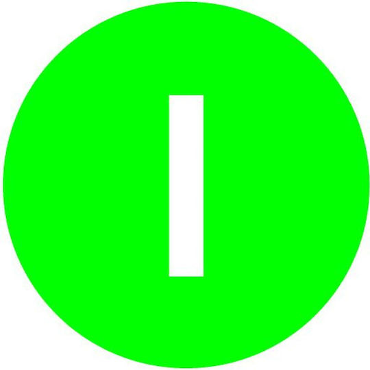 Button Ein-Aus-Schalter 22mm Flach Grün Startsymbol I M22-xd-g-x1 218165