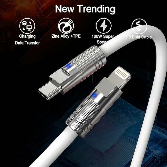 Leewello USB-C to Lightning Cable Λευκό 2m