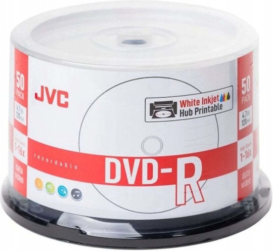 JVC Beschreibbare DVD-R 16x 4.7GB Kuchenbox 50Stück