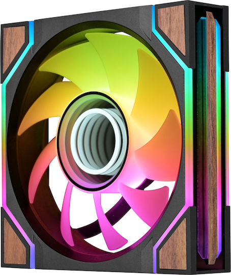 Swafan 120 EX Infinity Case Fan (2000rpm / 58.13cfm) with ARGB Lighting 3pcs Wood Edition