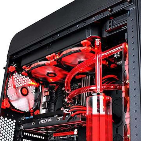 Luna 14 LED Case Fan 140mm (1000rpm / 60.55cfm) with Red Lighting and Connection 3-Pin / 4-Pin Molex Red