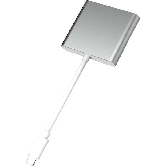 Platinet USB-C докинг станция с 4K, PD и Ethernet, сива (PMH01)